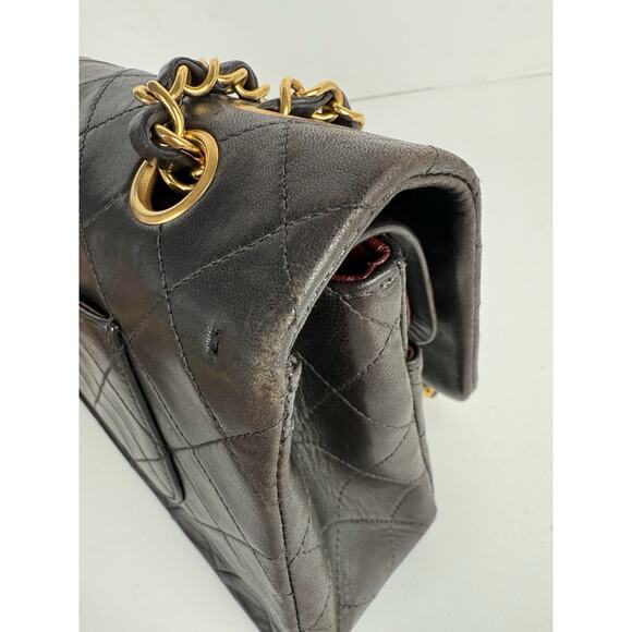 Chanel Vintage Classic Double Flap Bag Quilted Black Leather - Picture 6 of 16